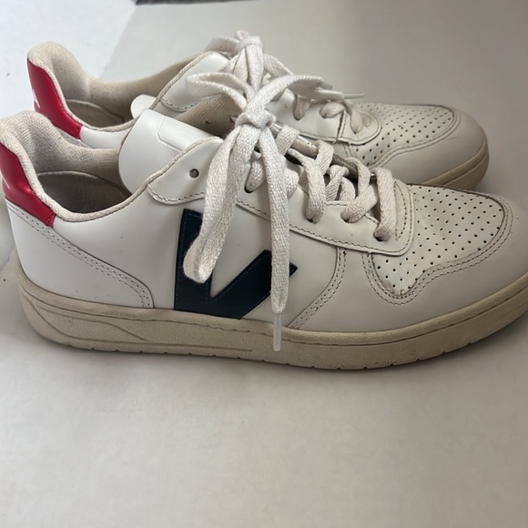 Red, White, Blue Women’s veja White Nautico Pekin V-10 Sneakers 37 6 6.5 - Picture 7 of 7